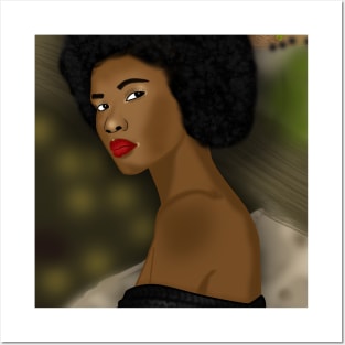 African woman digital art drawing Posters and Art